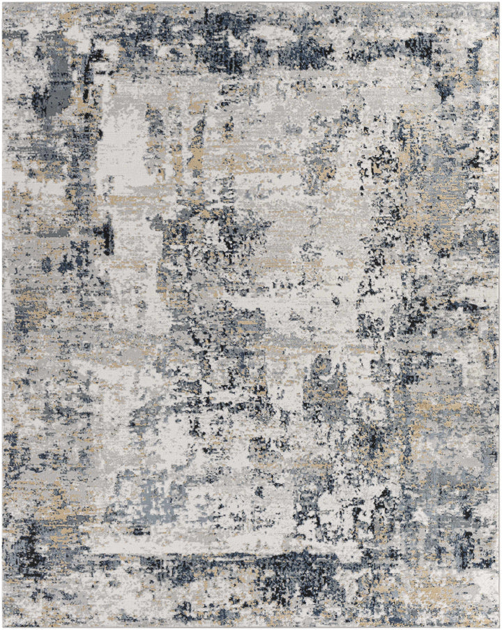 Delph Gray And Blue Modern Abstract Design Area Rug