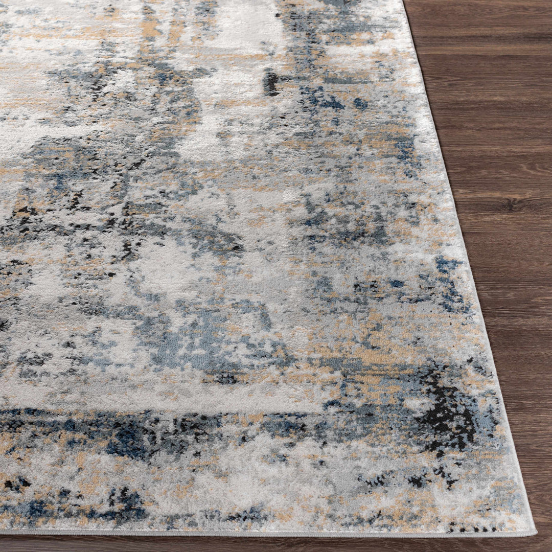 Delph Gray And Blue Modern Abstract Design Area Rug