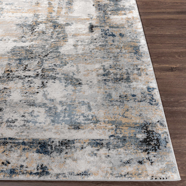 Delph Gray And Blue Modern Abstract Design Area Rug
