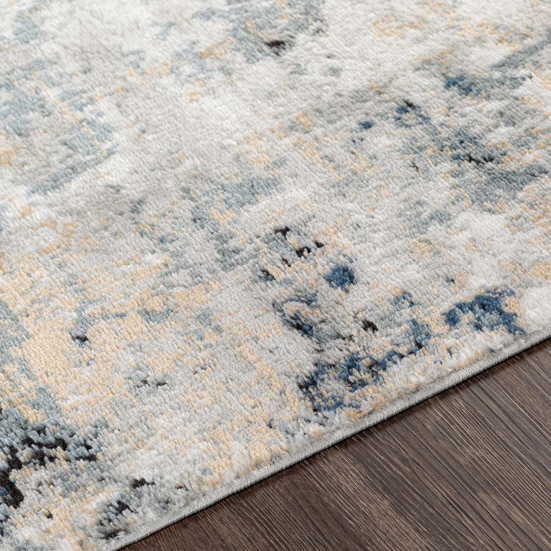 Delph Gray And Blue Modern Abstract Design Area Rug