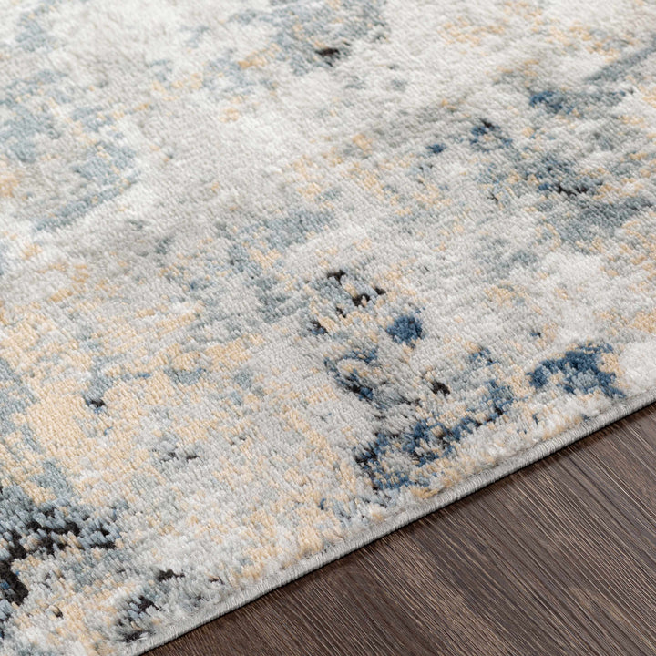 Delph Gray And Blue Modern Abstract Design Area Rug