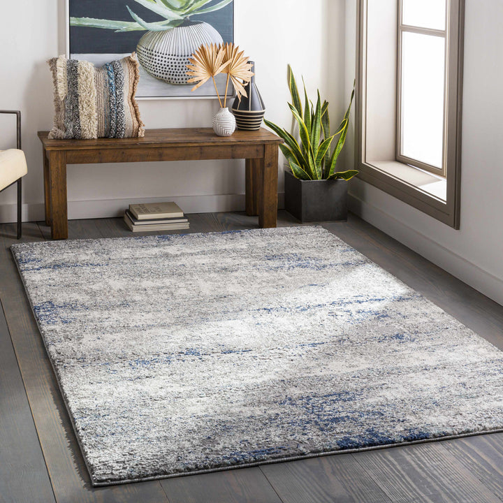 Diamond Gray And Blue Modern Abstract Design Area Rug
