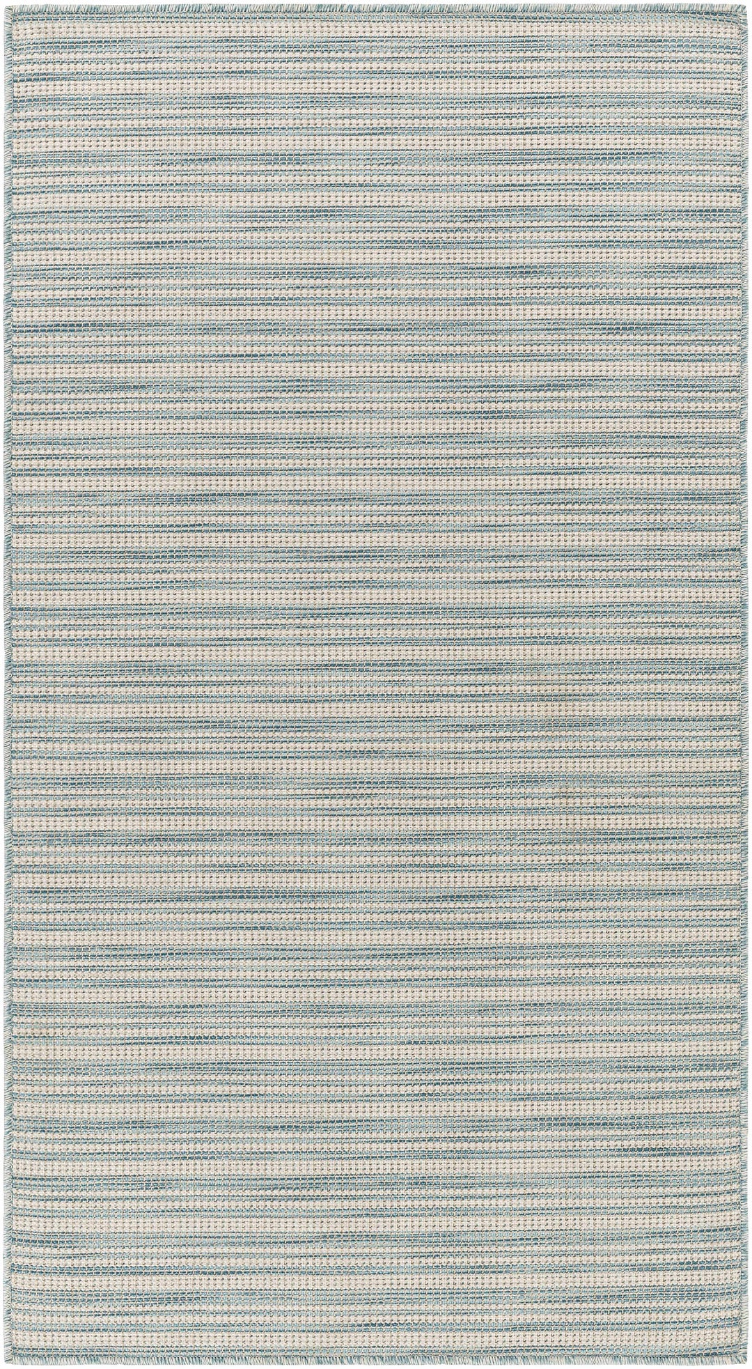 Greg Contemporary Style Teal And Ivory Area Rug