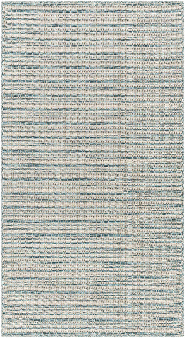 Greg Contemporary Style Teal And Ivory Area Rug