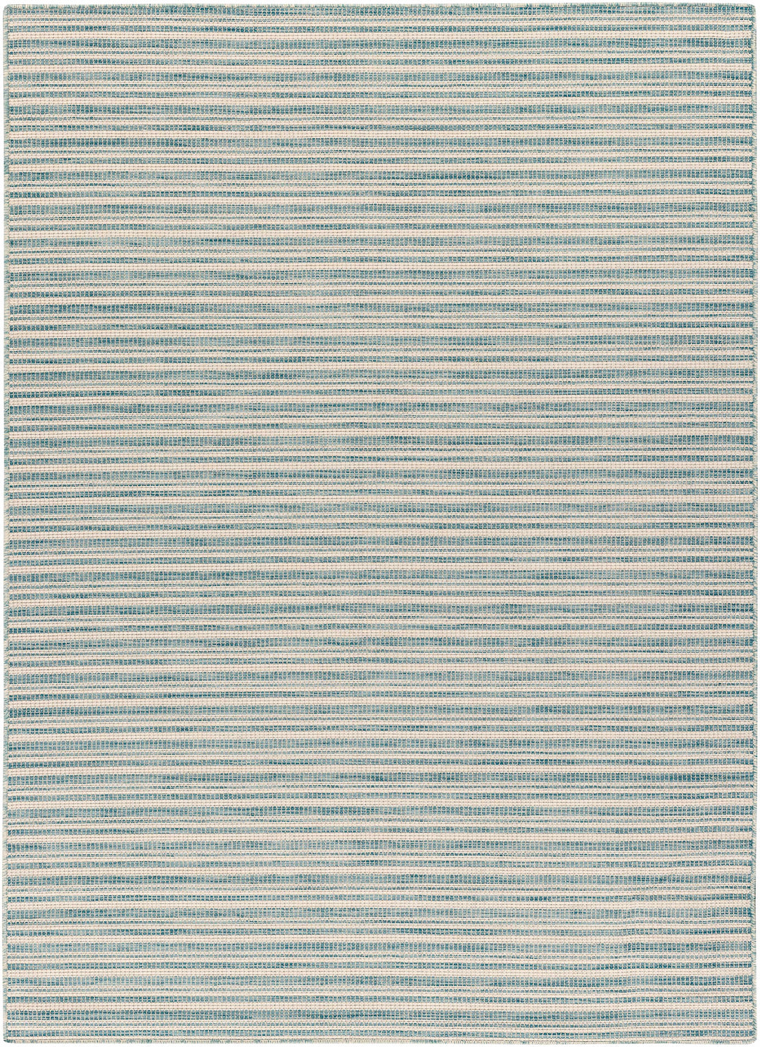 Greg Contemporary Style Teal And Ivory Area Rug
