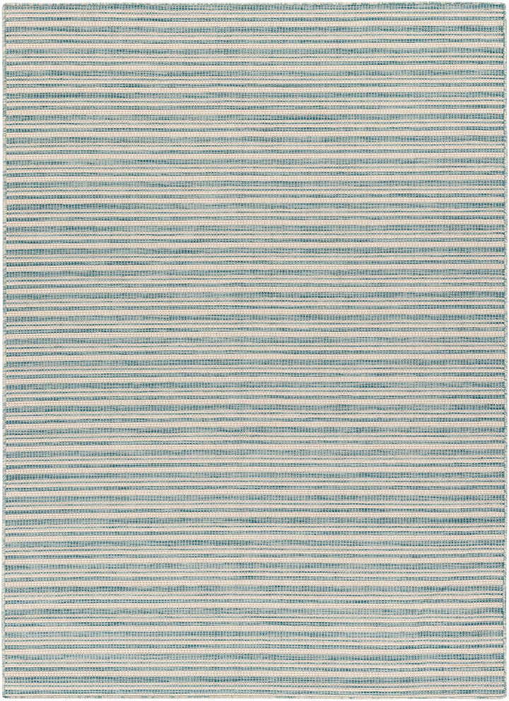 Greg Contemporary Style Teal And Ivory Area Rug