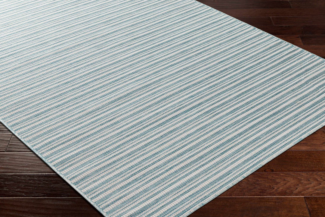 Greg Contemporary Style Teal And Ivory Area Rug