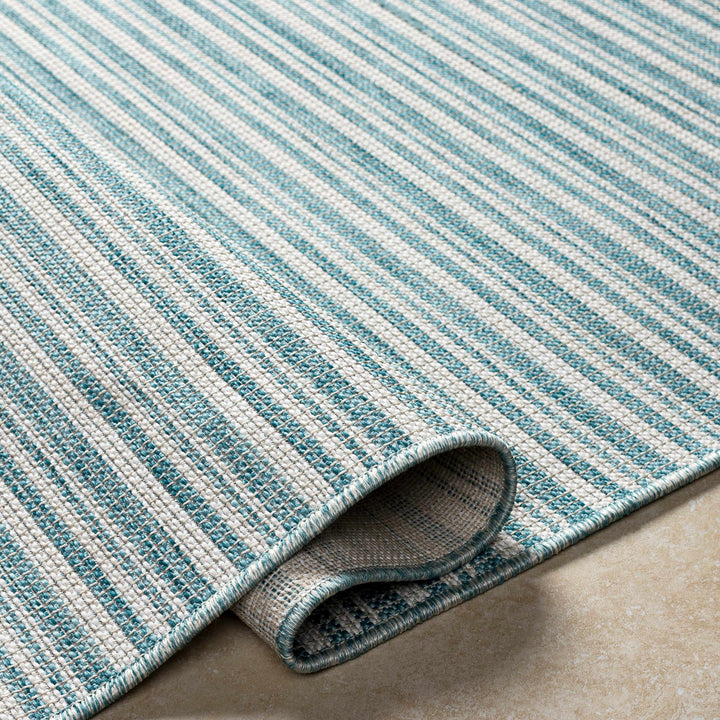 Greg Contemporary Style Teal And Ivory Area Rug