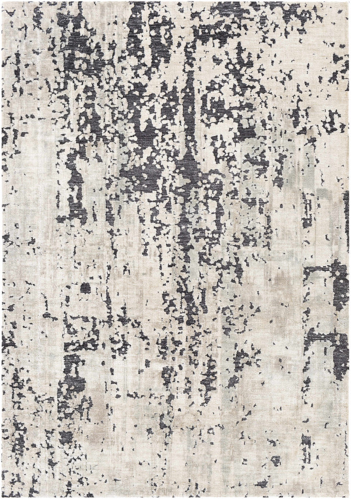 Dundry Ivory And Charcoal Modern Abstract Design Hand Woven Area Rug
