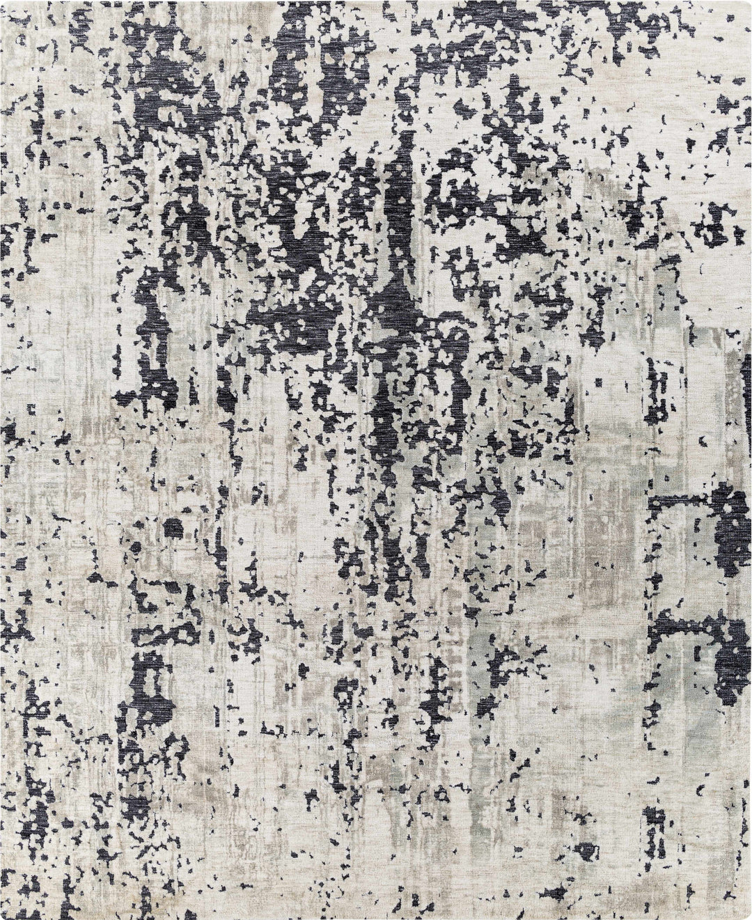 Dundry Ivory And Charcoal Modern Abstract Design Hand Woven Area Rug