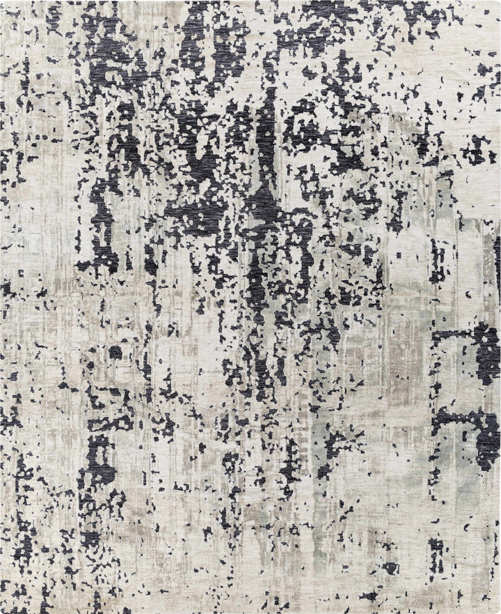 Dundry Ivory And Charcoal Modern Abstract Design Hand Woven Area Rug