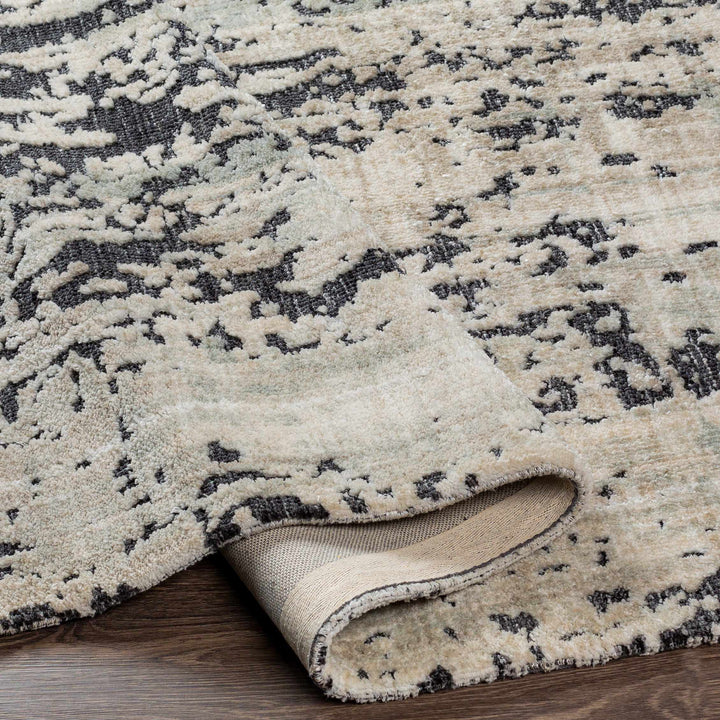 Dundry Ivory And Charcoal Modern Abstract Design Hand Woven Area Rug