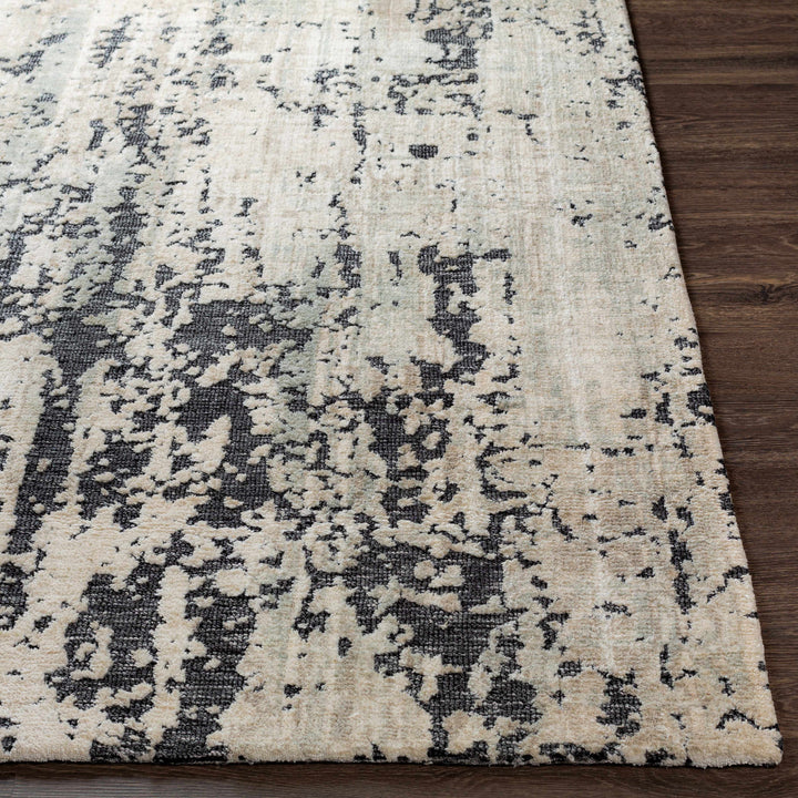 Dundry Ivory And Charcoal Modern Abstract Design Hand Woven Area Rug