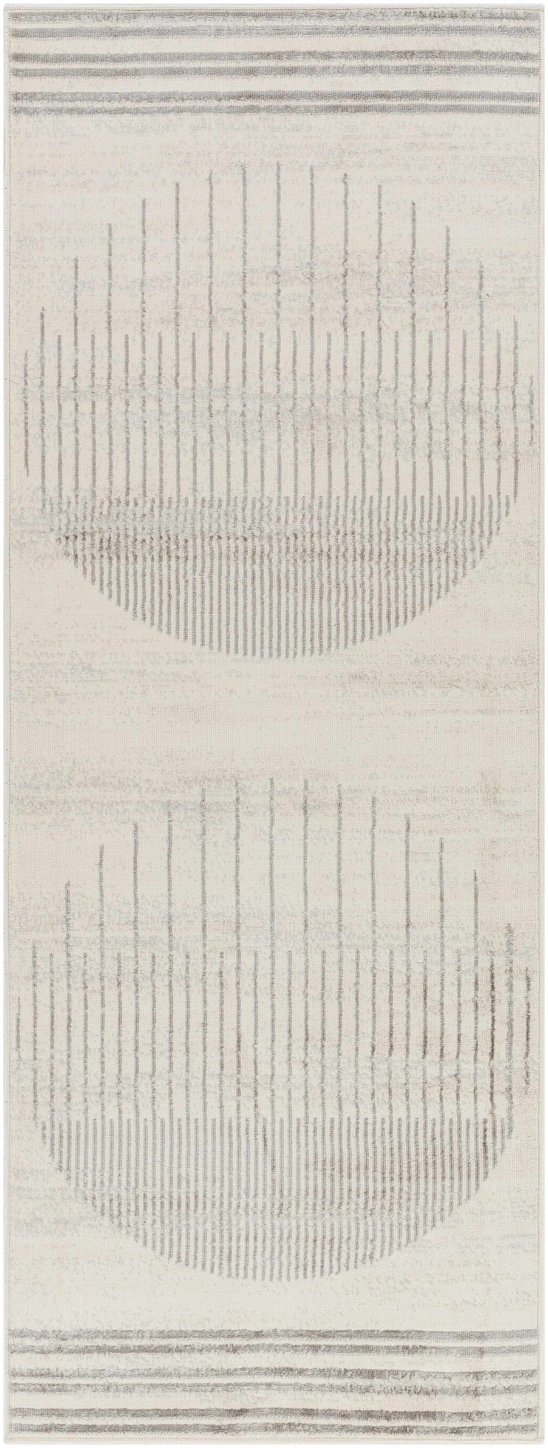 Dung Contemporary Geometrical Gray And Ivory Rug