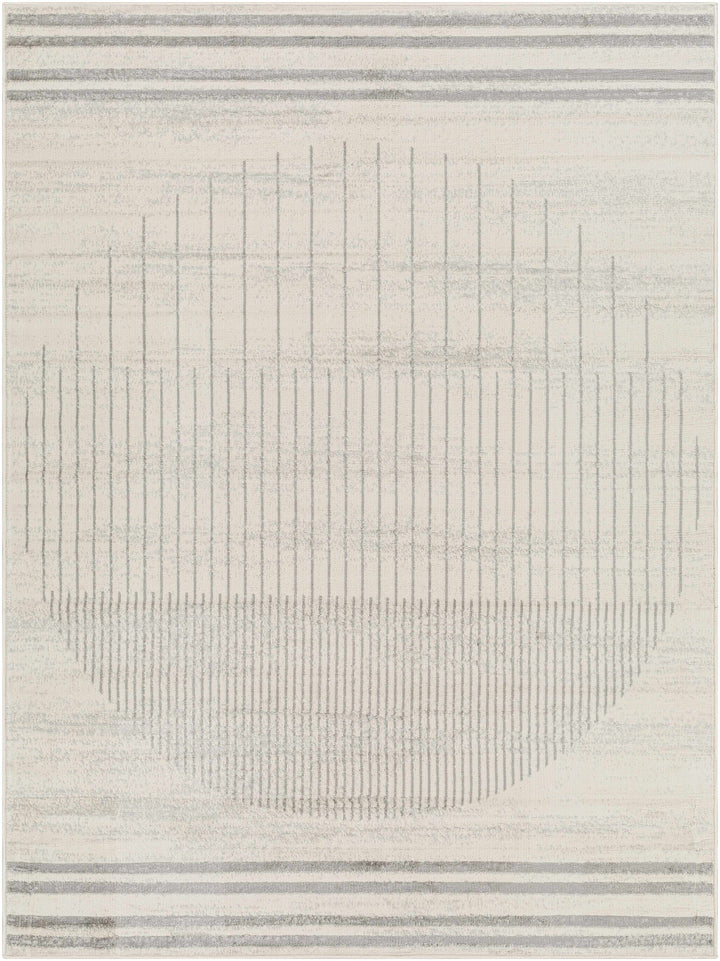 Dung Contemporary Geometrical Gray And Ivory Rug