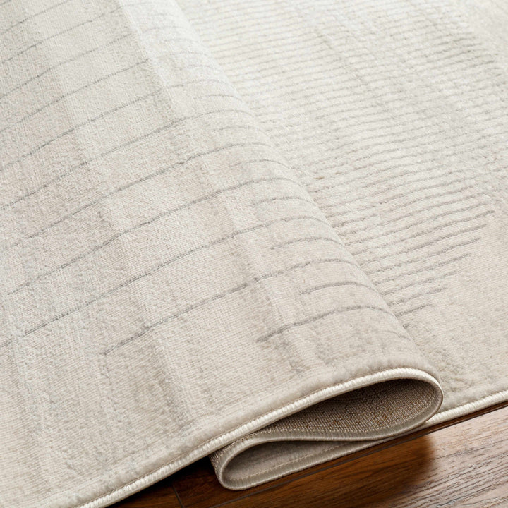 Dung Contemporary Geometrical Gray And Ivory Rug