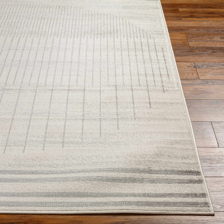 Dung Contemporary Geometrical Gray And Ivory Rug
