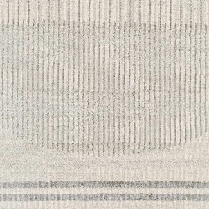 Dung Contemporary Geometrical Gray And Ivory Rug