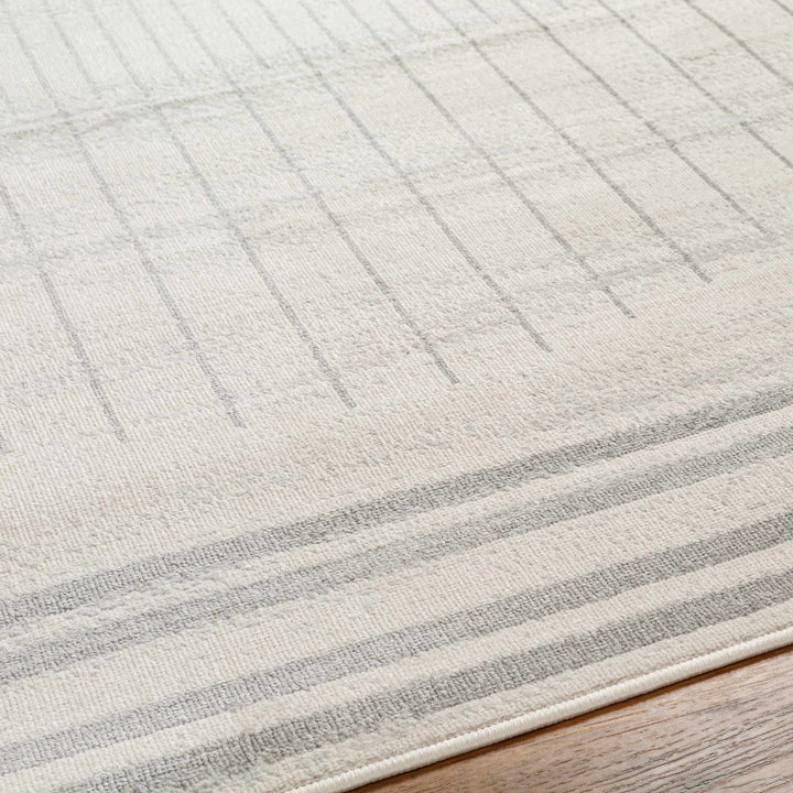 Dung Contemporary Geometrical Gray And Ivory Rug