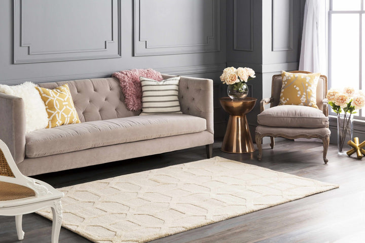 Dodgertown Contemporary Geometrical Beige Area Rug - The Rug Decor