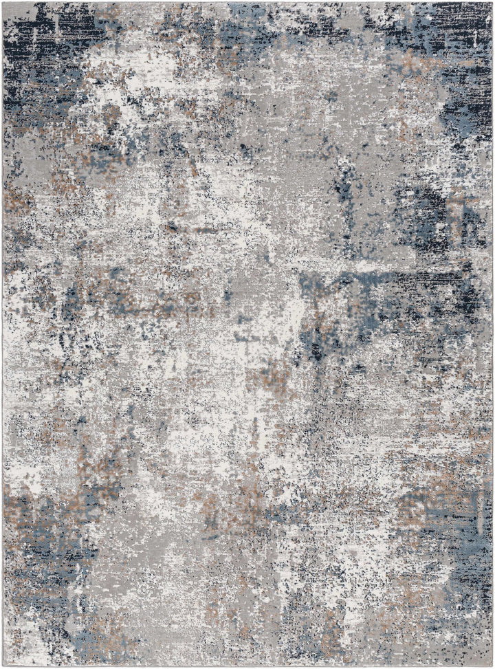 Dolan Modern Abstract Design Gray And Blue Area Rug - The Rug Decor