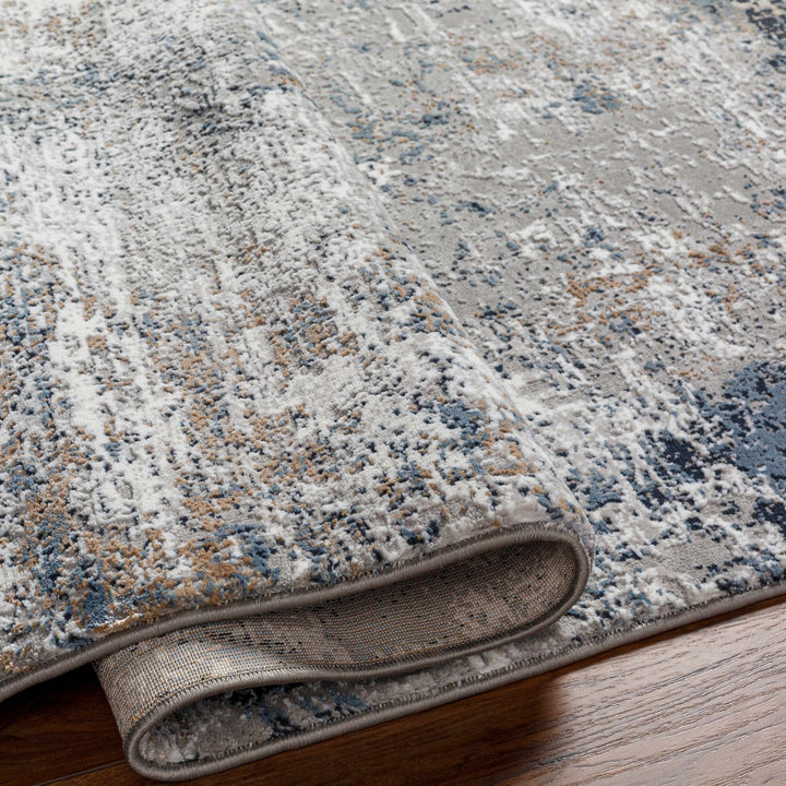 Dolan Modern Abstract Design Gray And Blue Area Rug - The Rug Decor