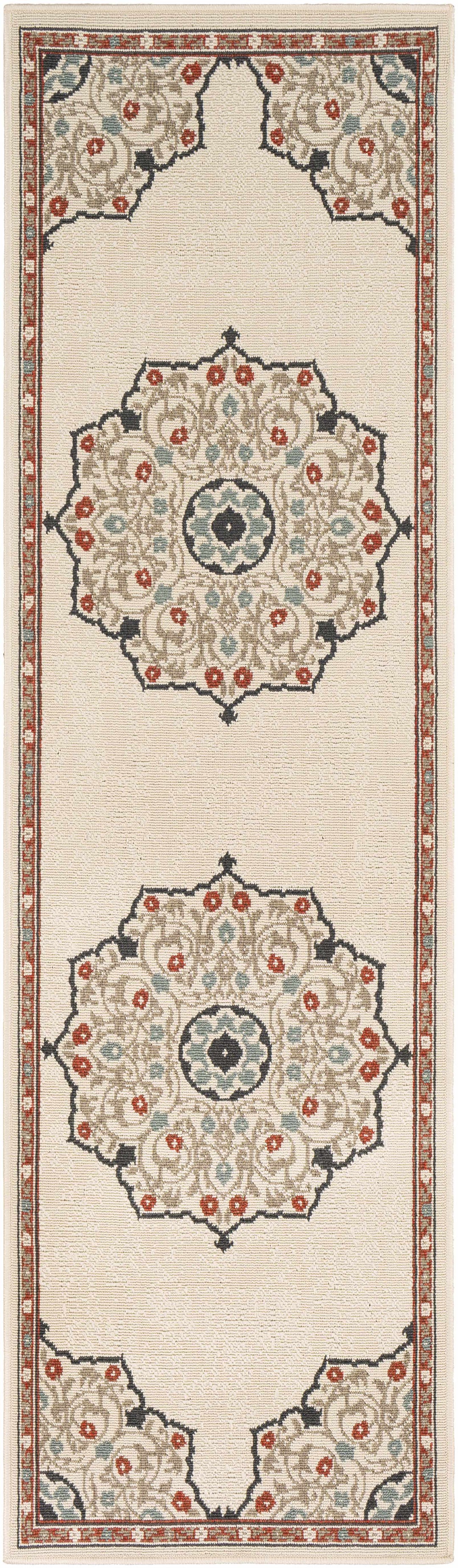 Dolomite Traditional Style Beige and Rust Outdoor Area Rug