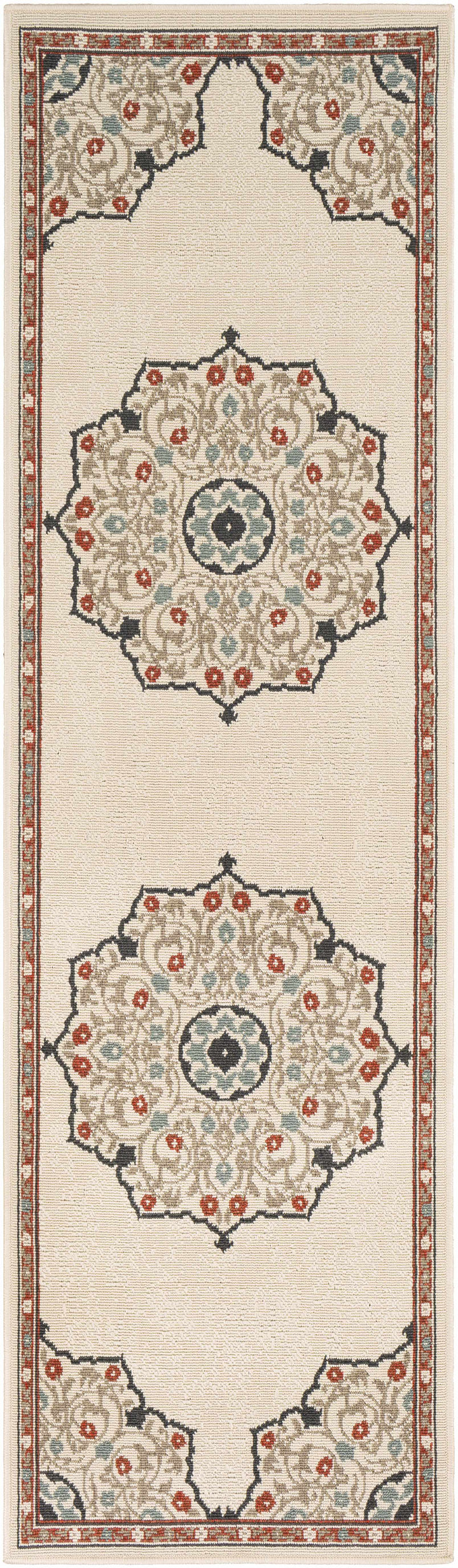 Dolomite Traditional Style Beige and Rust Outdoor Area Rug