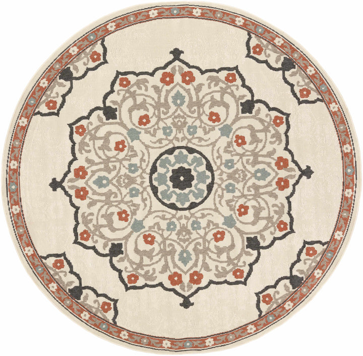 Dolomite Traditional Style Beige and Rust Outdoor Area Rug