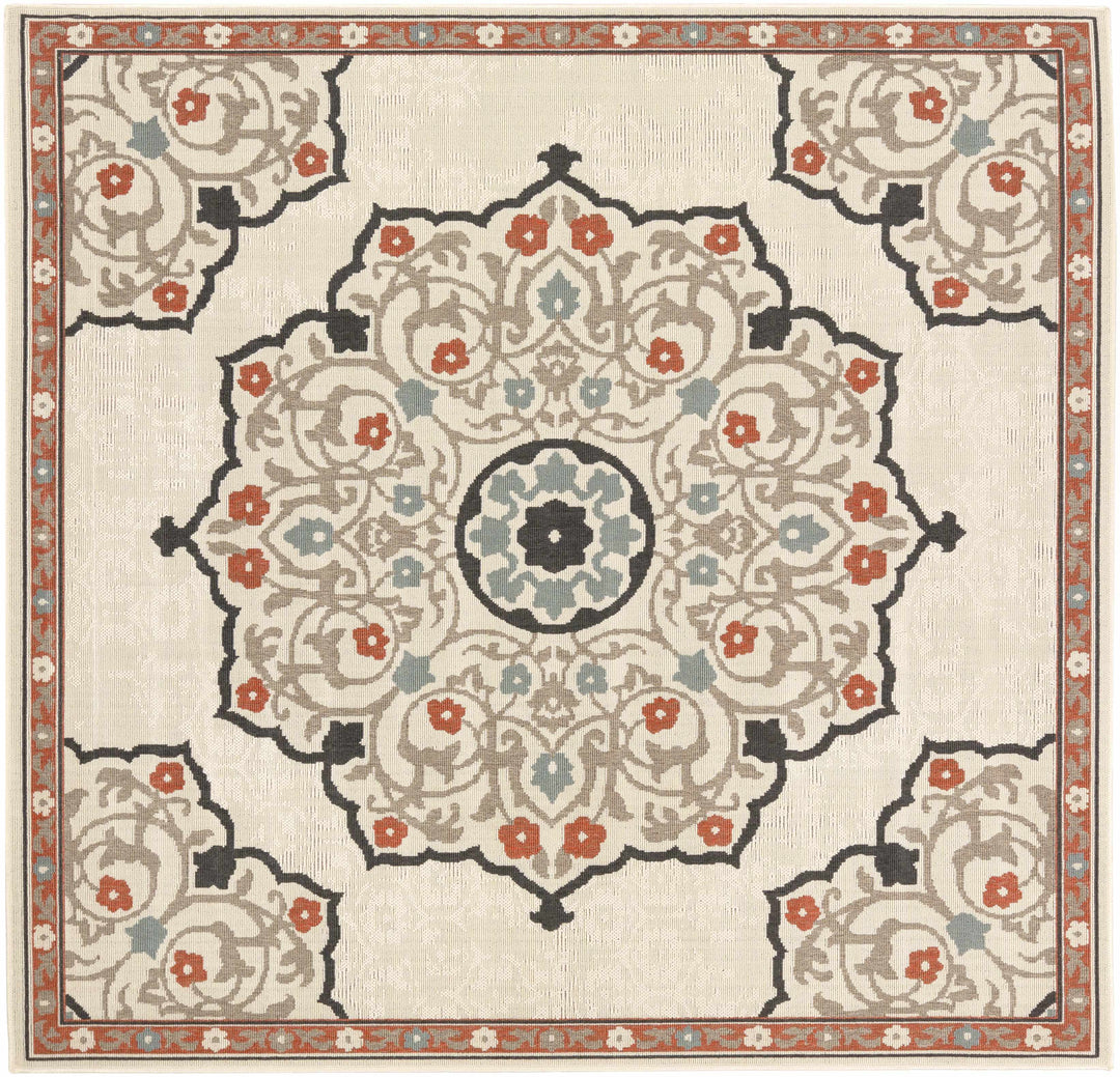 Dolomite Traditional Style Beige and Rust Outdoor Area Rug