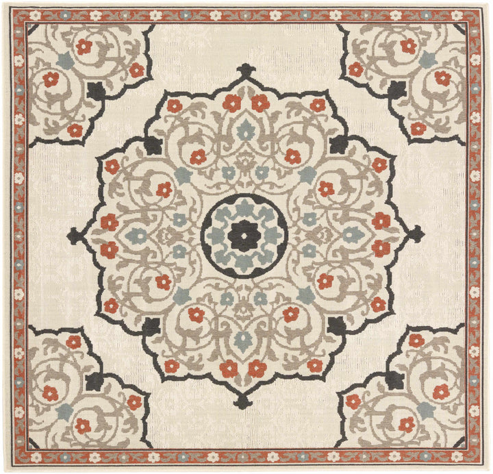 Dolomite Traditional Style Beige and Rust Outdoor Area Rug