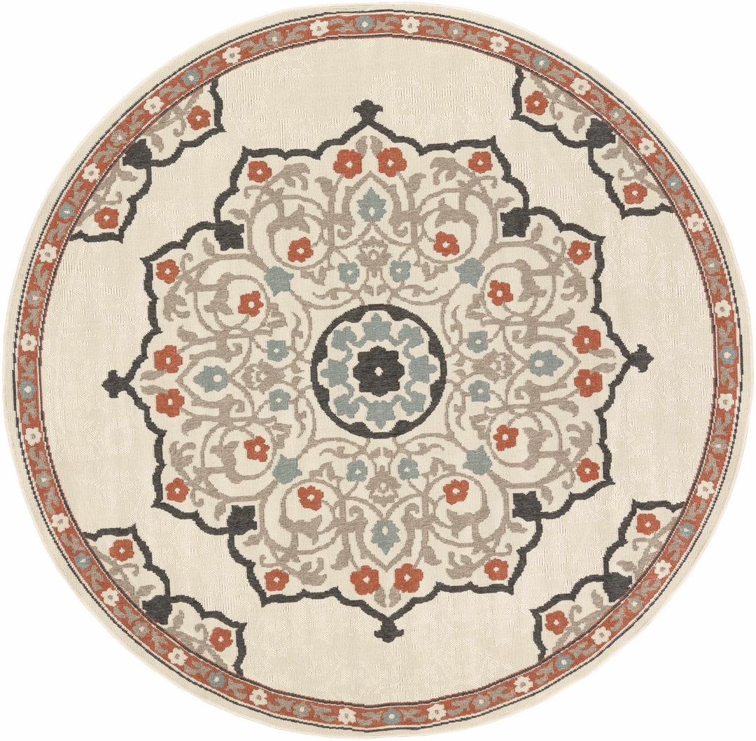 Dolomite Traditional Style Beige and Rust Outdoor Area Rug - The Rug Decor