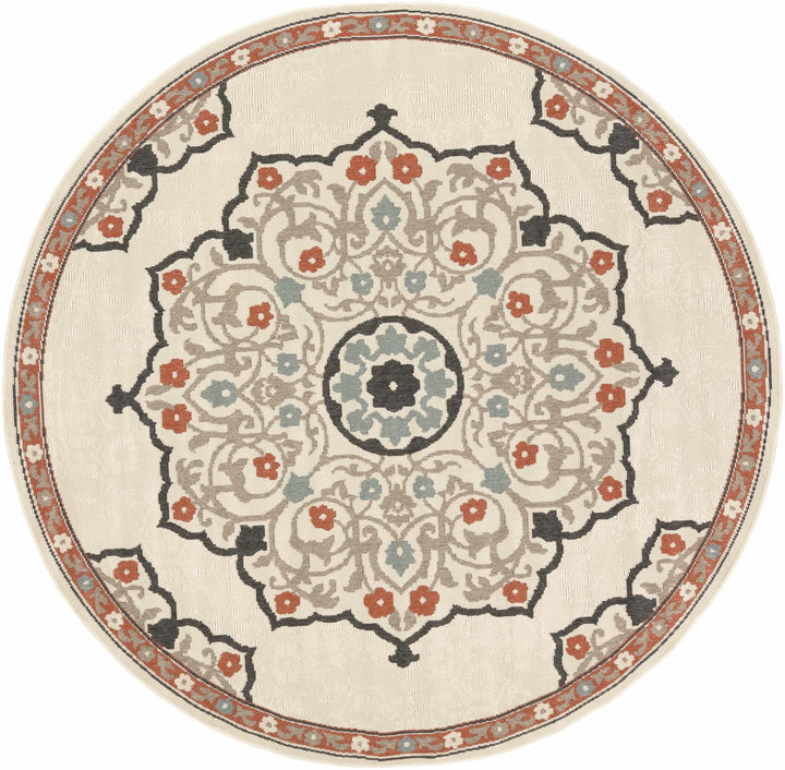 Dolomite Traditional Style Beige and Rust Outdoor Area Rug - The Rug Decor