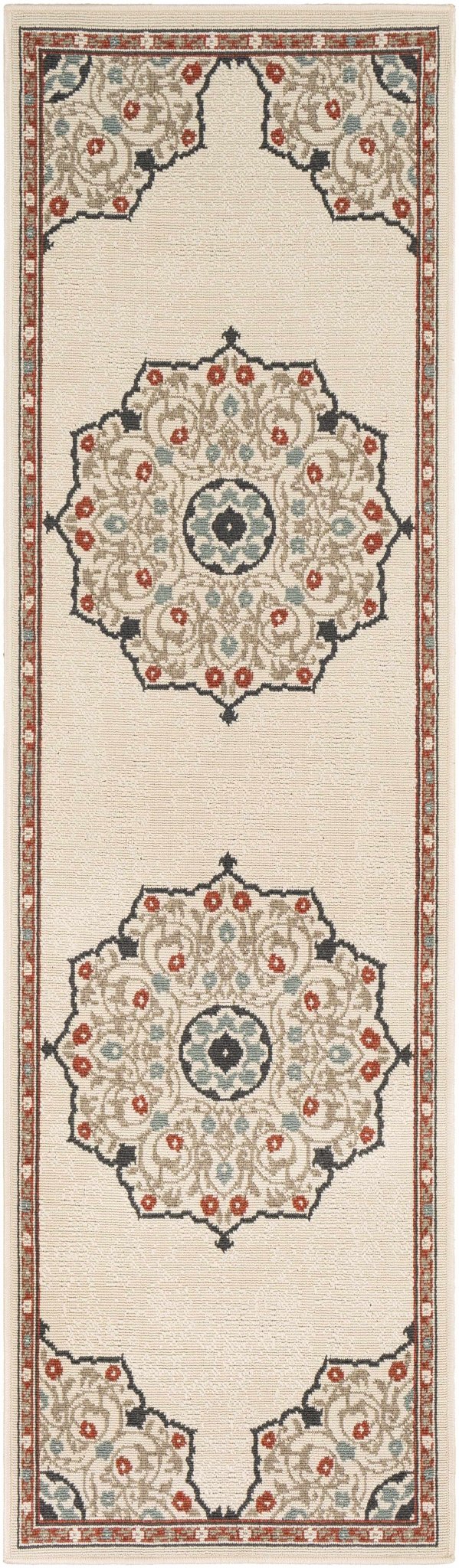 Dolomite Traditional Style Beige and Rust Outdoor Area Rug - The Rug Decor