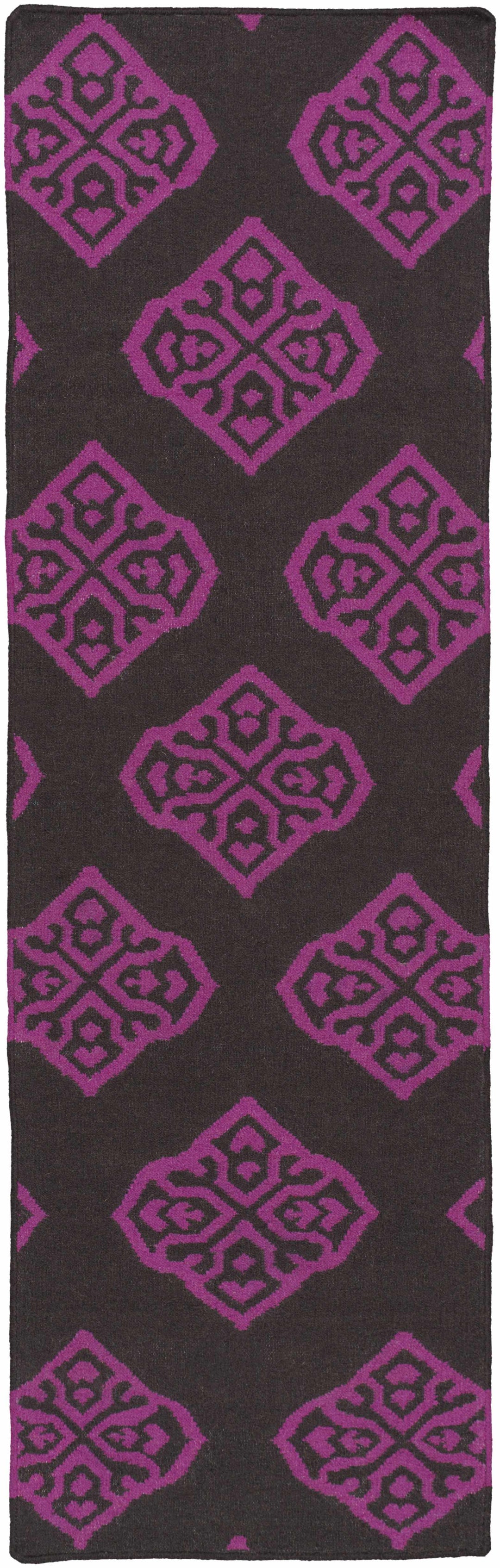 Doran Contemporary Style Brown And Pink Wool Area Rug