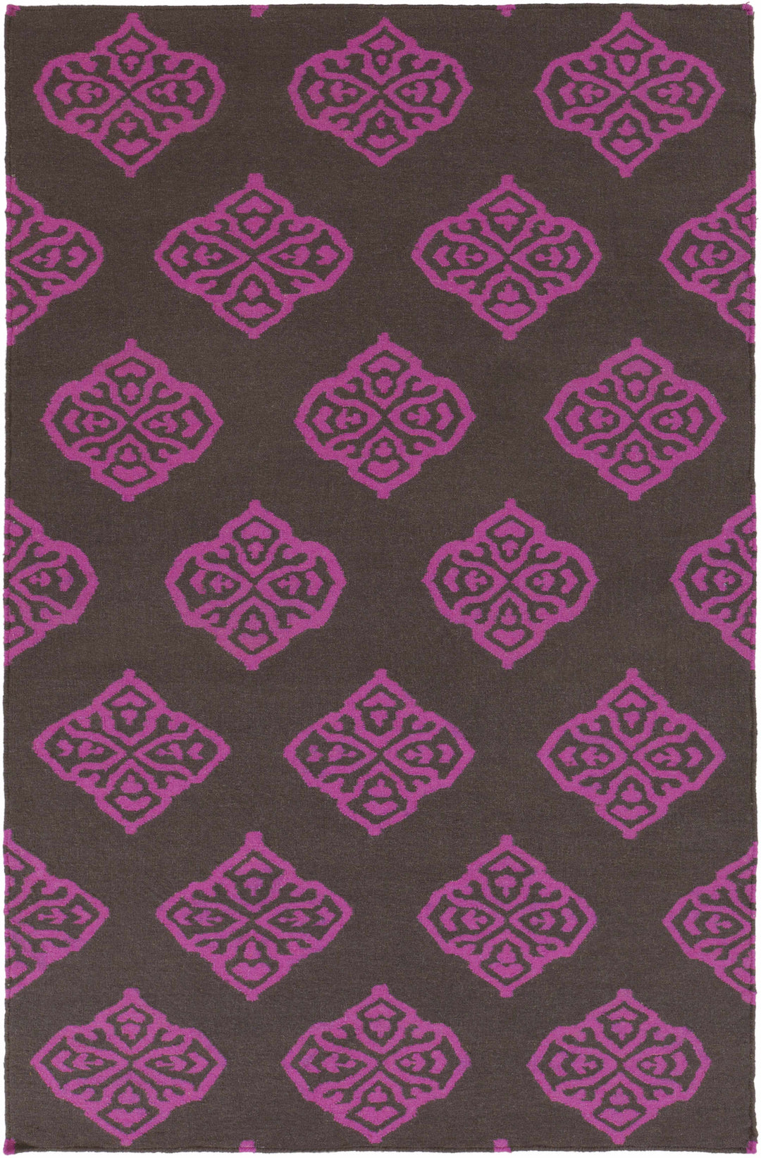 Doran Contemporary Style Brown And Pink Wool Area Rug