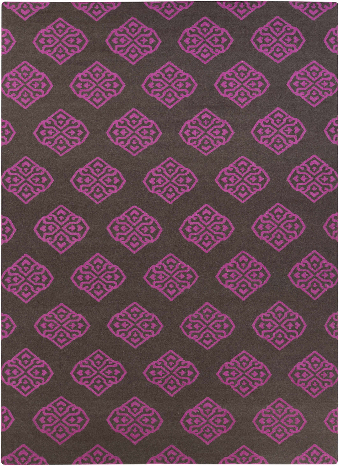 Doran Contemporary Style Brown And Pink Wool Area Rug