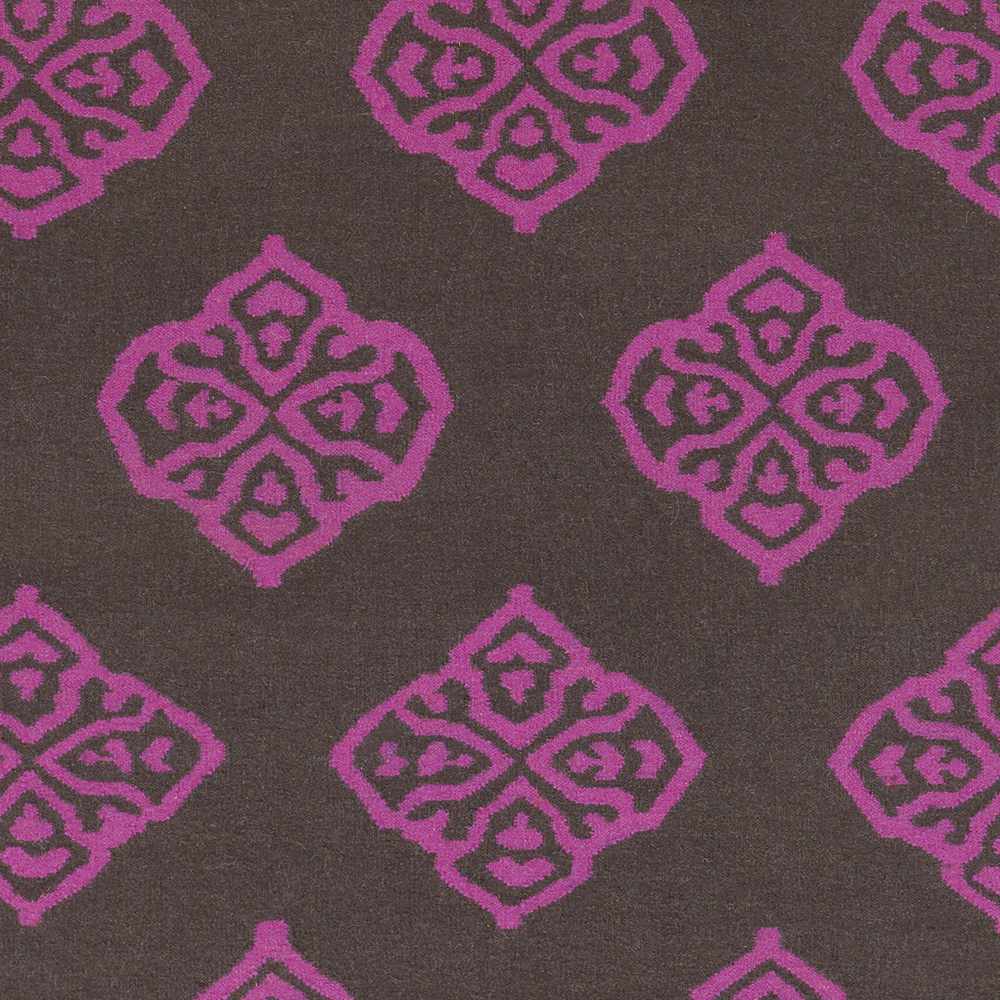 Doran Contemporary Style Brown And Pink Wool Area Rug