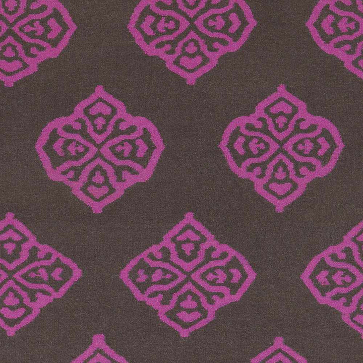 Doran Contemporary Style Brown And Pink Wool Area Rug