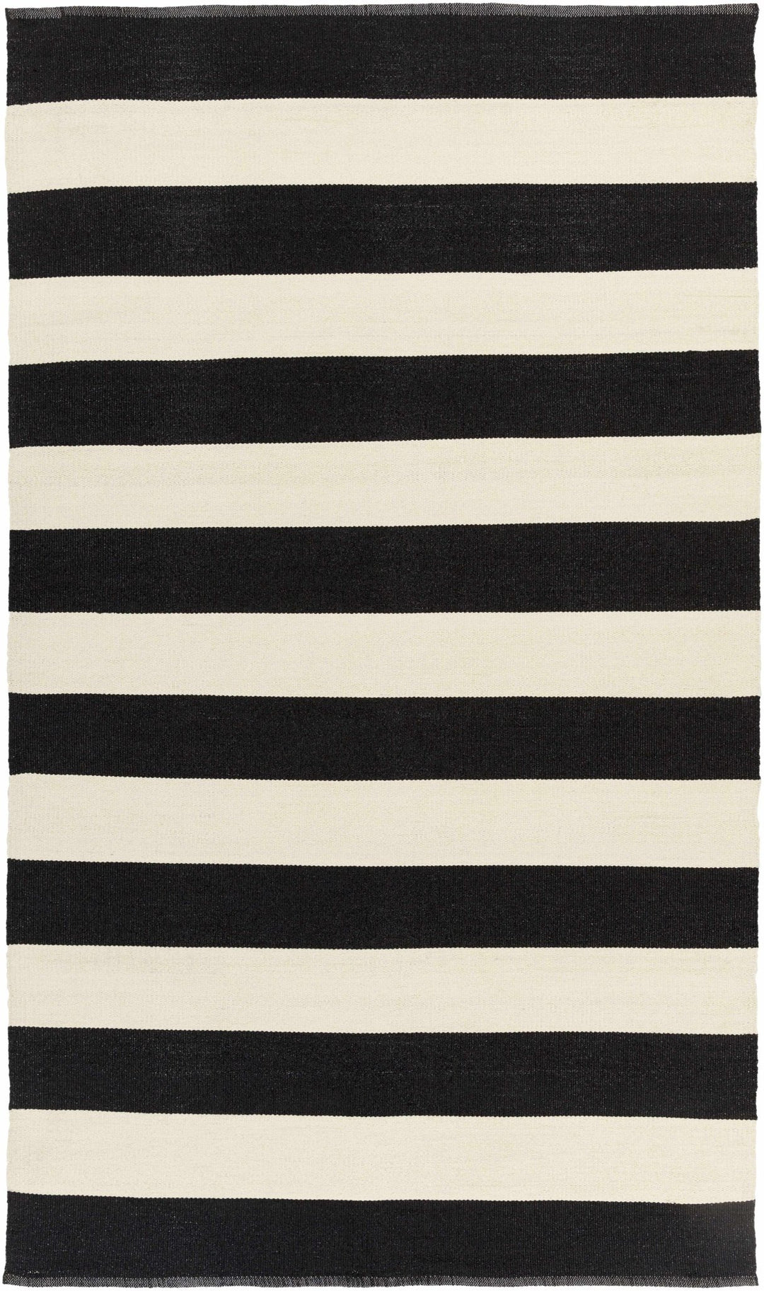 Douds Modern Stripe Design Black And Ivory Area Rug - The Rug Decor
