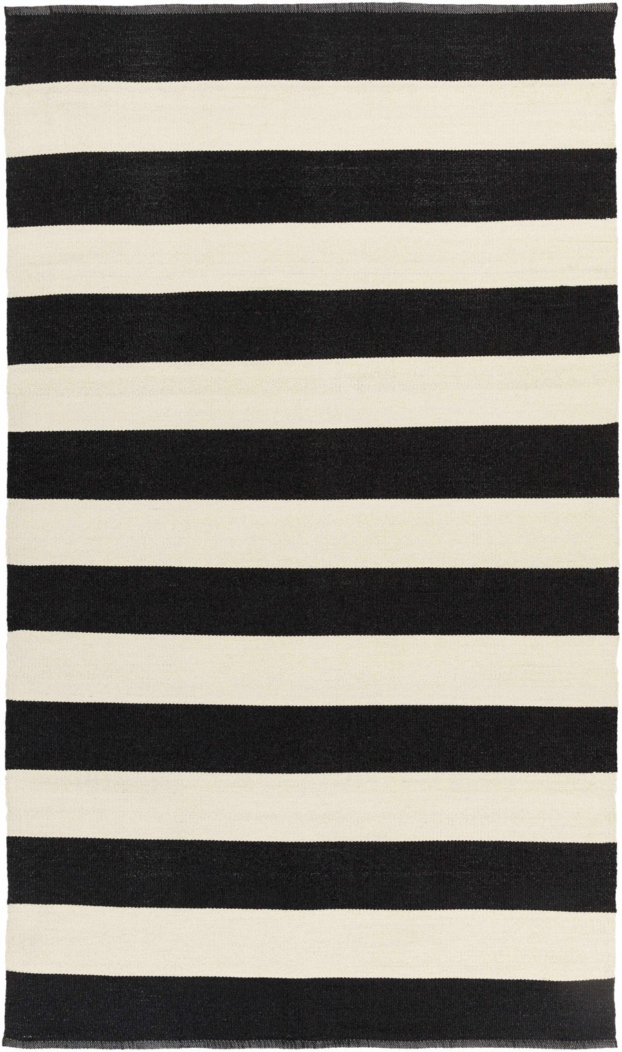 Douds Modern Stripe Design Black And Ivory Area Rug - The Rug Decor