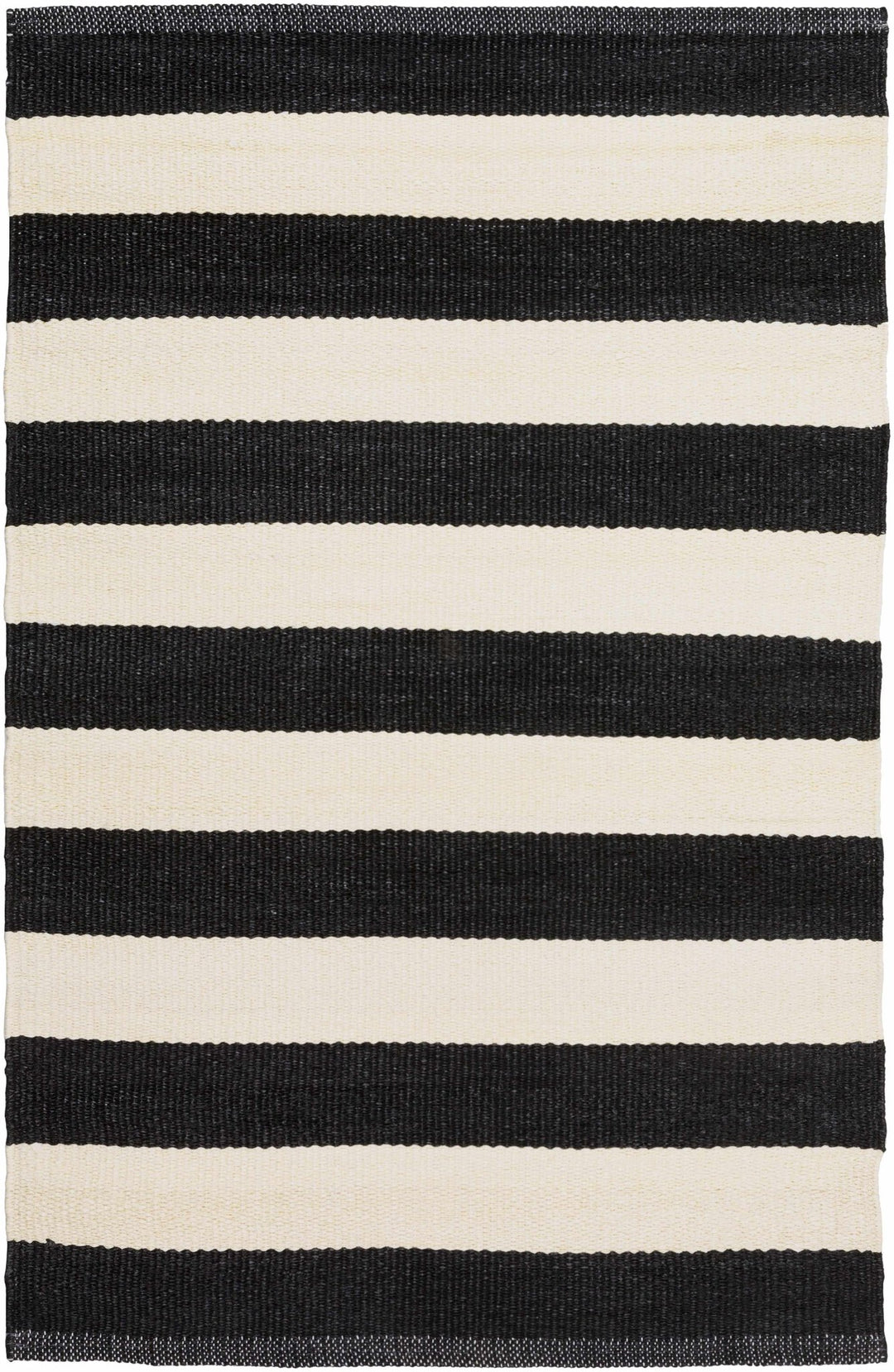 Douds Modern Stripe Design Black And Ivory Area Rug - The Rug Decor