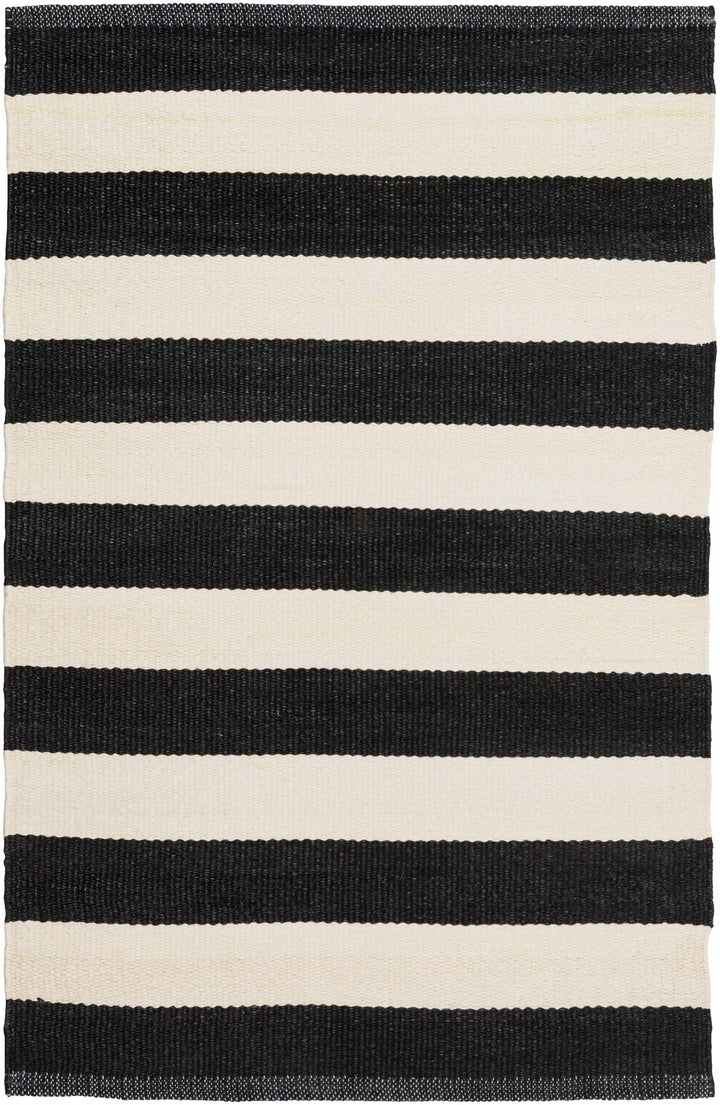 Douds Modern Stripe Design Black And Ivory Area Rug - The Rug Decor