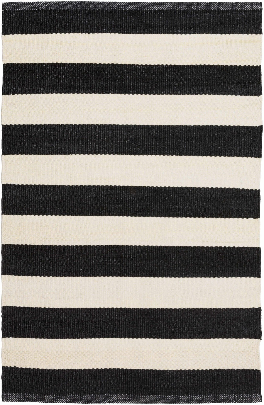 Douds Modern Stripe Design Black And Ivory Area Rug - The Rug Decor