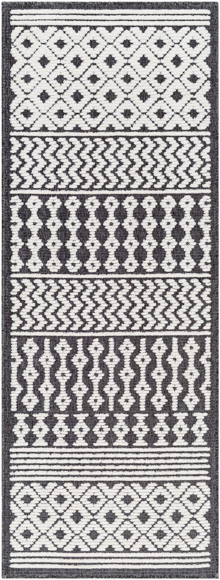 Drago Contemporary Charcoal And White Washable Rug - The Rug Decor