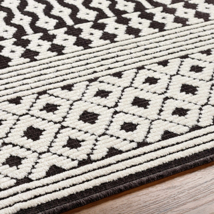 Drago Contemporary Charcoal And White Washable Rug - The Rug Decor
