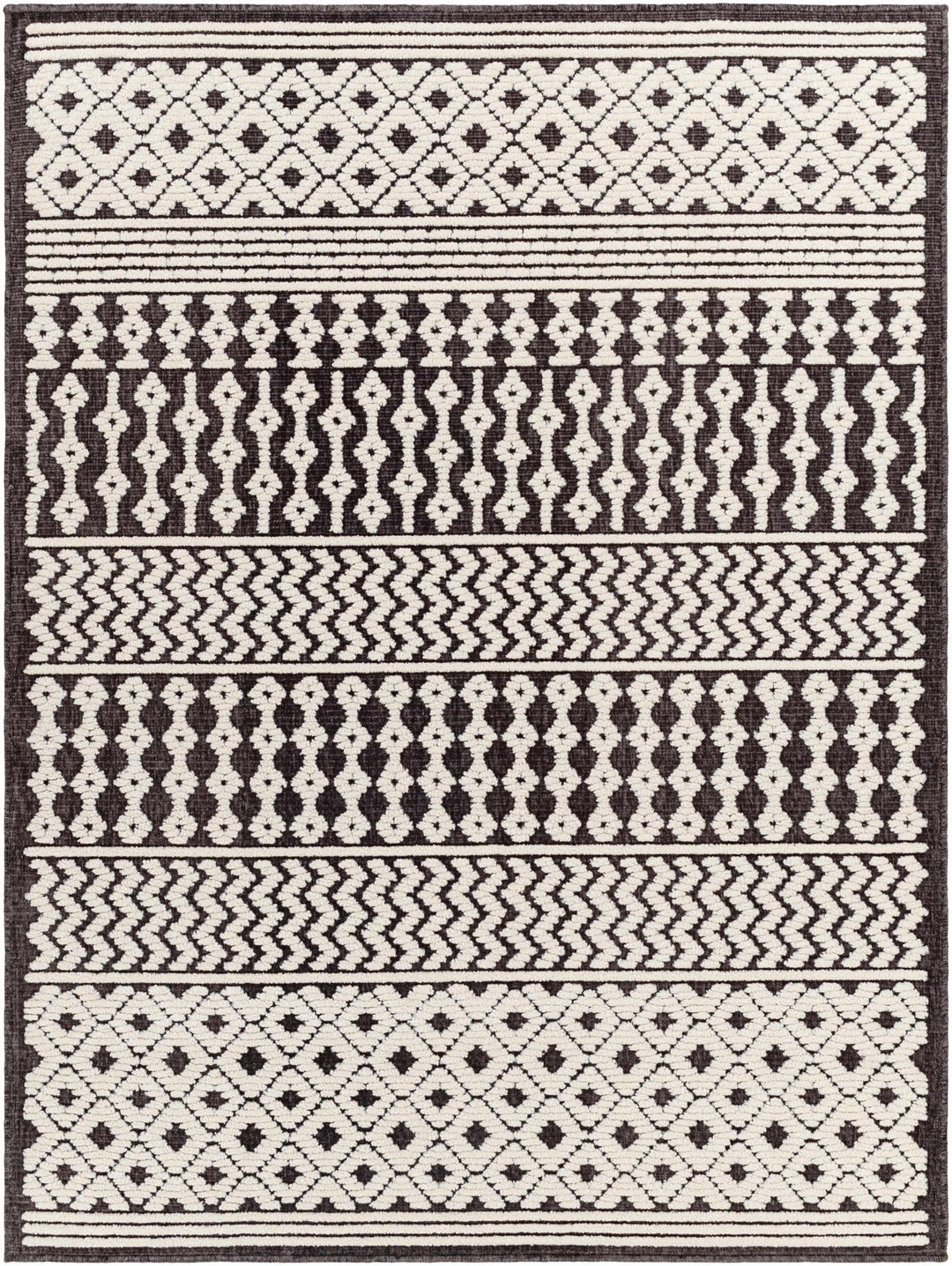 Drago Contemporary Charcoal And White Washable Rug - The Rug Decor