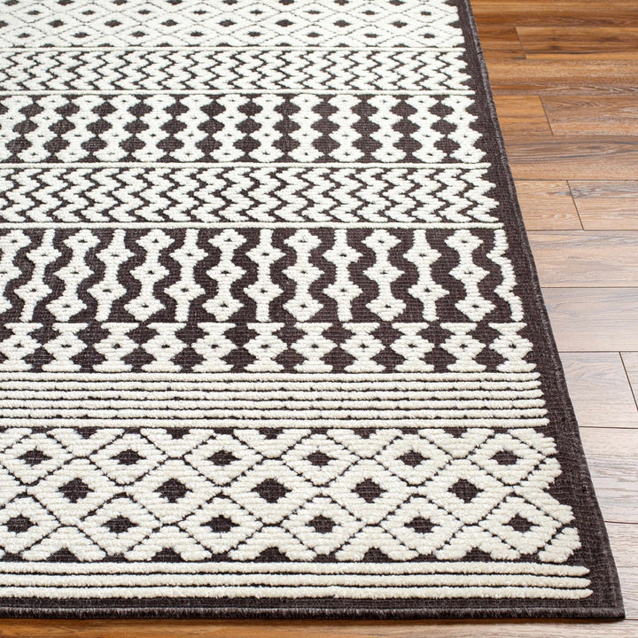 Drago Contemporary Charcoal And White Washable Rug - The Rug Decor
