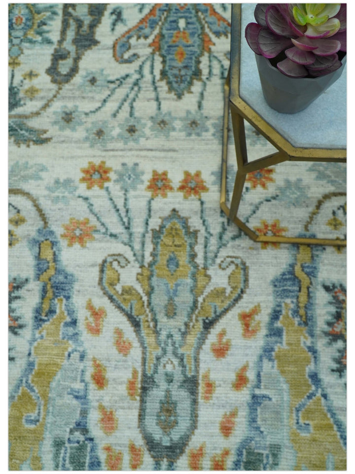 Dragon Custom Made Traditional Design Gray And Ivory Hand Knotted Wool Rug - The Rug Decor