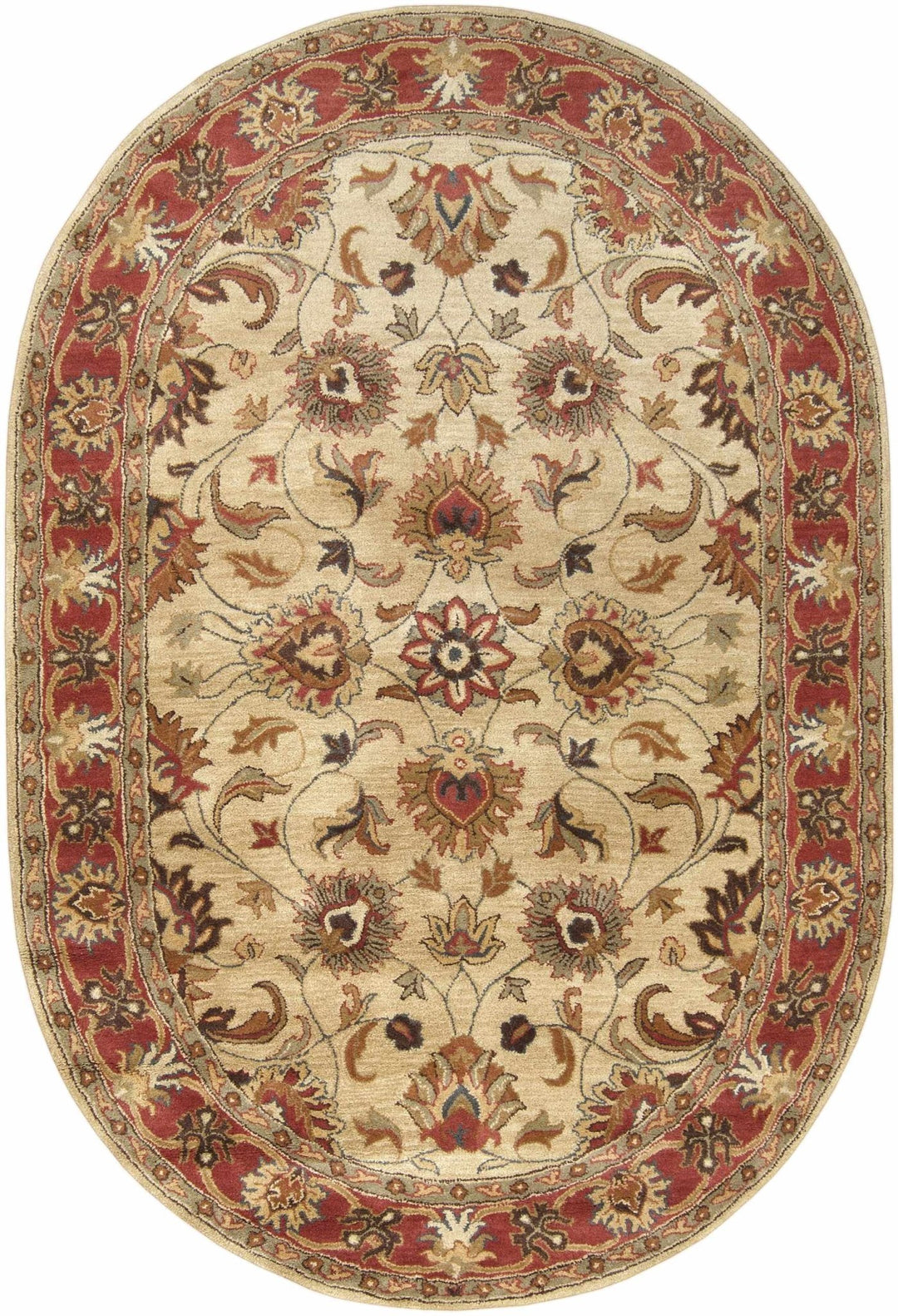 Dresher Traditional Style Brown & Rust Hand Tufted Wool Rug - The Rug Decor